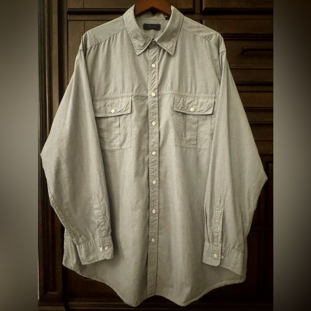 Casuals Big/Tall Men’s Button Up Shirt w/ Button Pockets - Gray - Size XXL